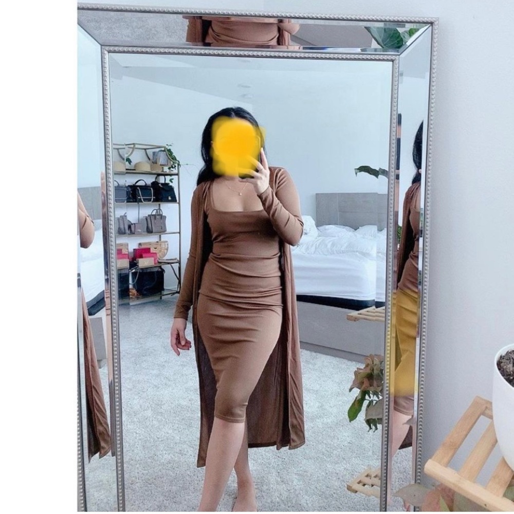 NWT Express tops, boohoo dress with long cardigan